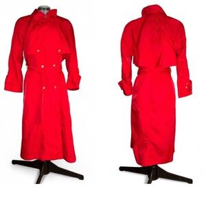 J Gallery Red Trench Coat - Vintage